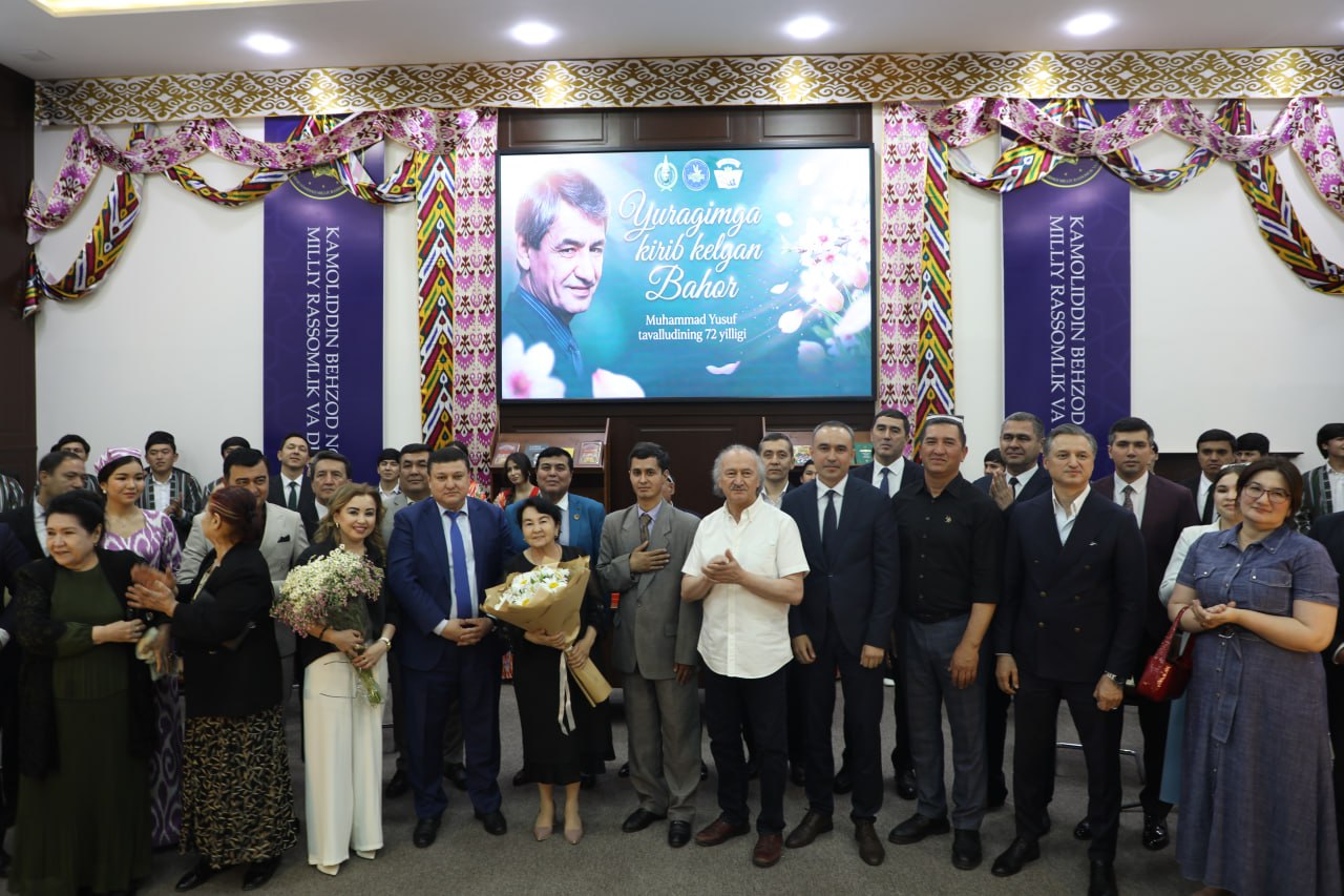 在卡莫利丁·贝佐德国立艺术与设计学院，由乌兹别克斯坦国立艺术文化学院呈献了一场精彩的舞台音乐会，以此纪念乌兹别克斯坦人民诗人 Muhammad Yusuf 诞辰 72 周年！