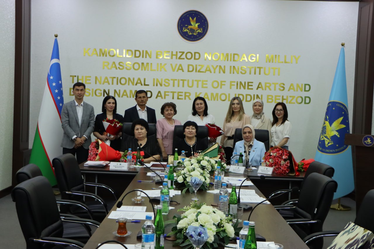 The defense of the doctoral dissertation (PhD) in Art History by researcher Umida Madrimovna Khamrayeva, specializing in 17.00.08 – Theory and History of Art, was held at the Scientific Council under the National Institute of Fine Arts and Design (MRDI).