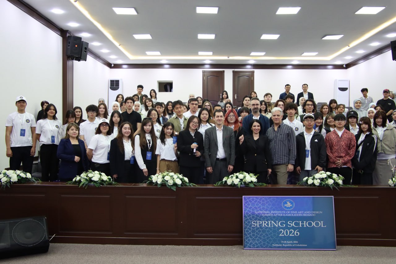 The grand opening ceremony of the international spring school project "Spring School 2026" was held at the Kamoliddin Behzod National Institute of Art and Design!
