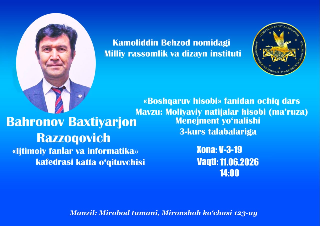 “Moliyaviy natijalar hisobi” mavzusida ochiq dars.